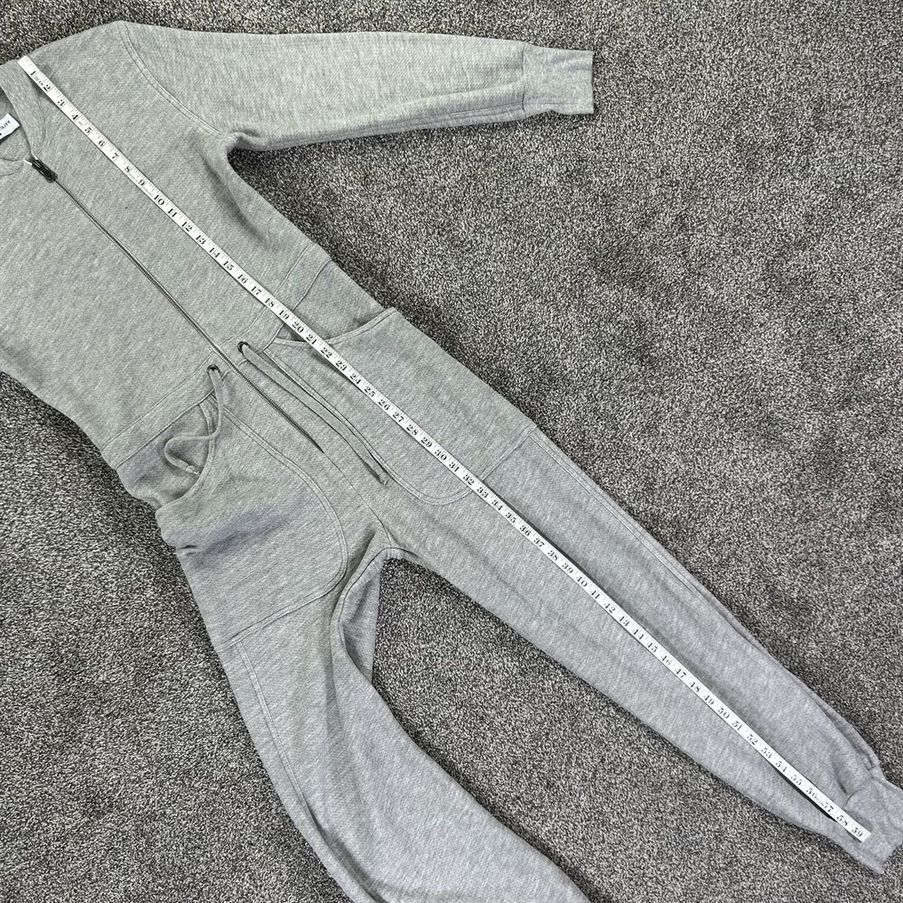 Rivet‎ Utility Maven Grey Zip Up Jumpsuit Pockets Drawstring Waist Womens Medium - Picture 15 of 16